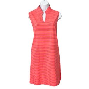 Sailor Sailor Pink and Orange Striped ‘Lucielle’ Sleeveless Dress, Size M
